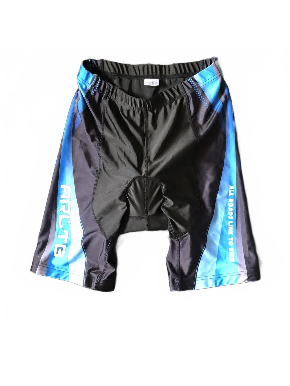 ARL'TB Cycling Shorts Size L Black Blue Polyester Lycra